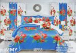 Draps de trois places avec rideaux assortis