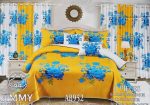 Draps de trois places avec rideaux assortis