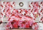 Draps de trois places avec rideaux assortis